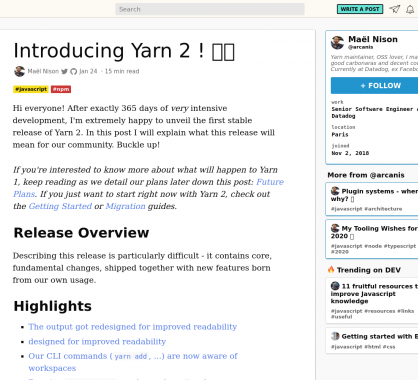 Yarn 2 est désormais disponible après un an de développement
