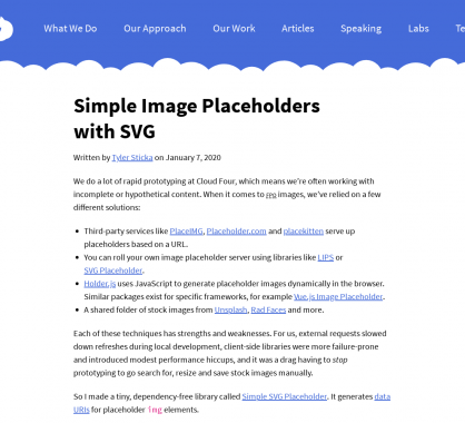 Des placeholders d'images simples en SVG