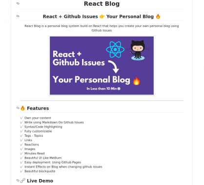Créez un blog rapidement avec React depuis vos issues Github