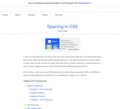 L'espacement en CSS