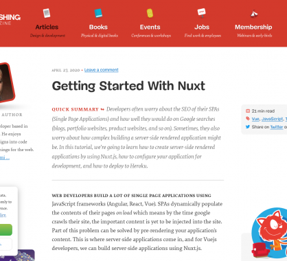 Un guide pour bien démarrer avec Nuxt.js et le server-rendering de SPA