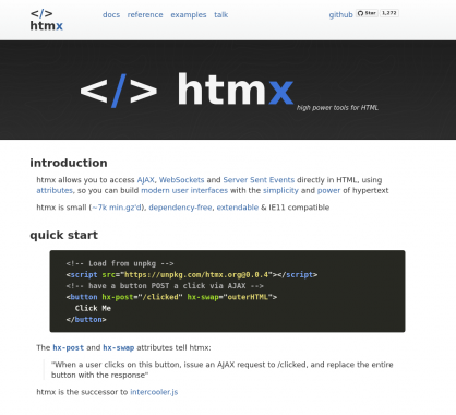 HTMX : vos appels Ajax et Websockets directement dans vos balises HTML